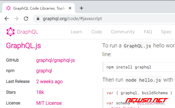 苏南大叔：GraphQL基于nodejs的例子，如何运行第一个demo？ - 官方范例代码